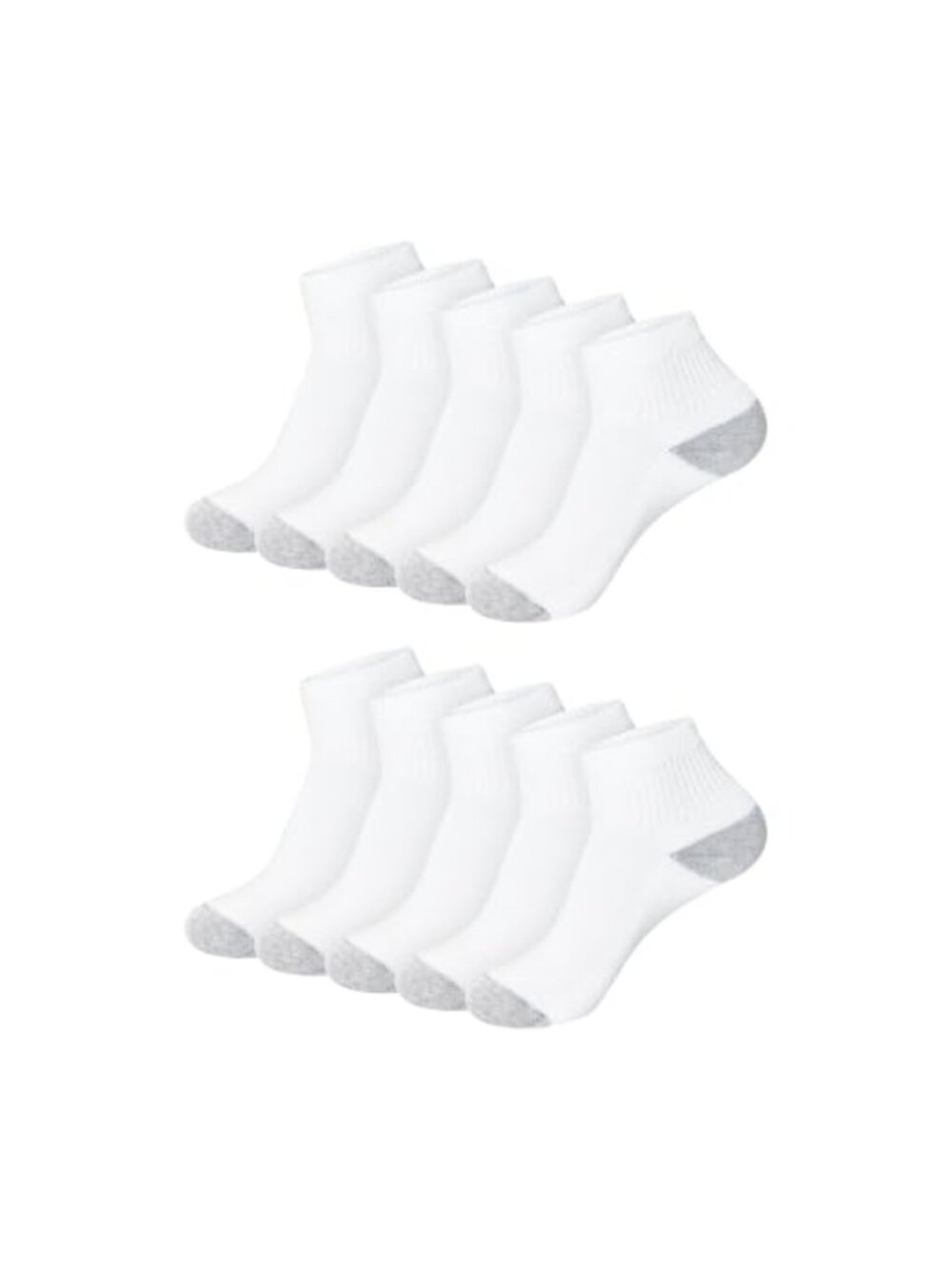 Cushioned Athletic Ankle Socks 10-Pack Moisture-Wicking Recycled Fibers